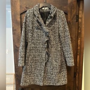 DKNY Size 8 Black and White Coat